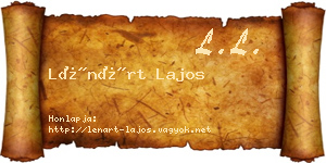 Lénárt Lajos névjegykártya
