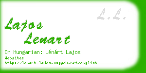 lajos lenart business card